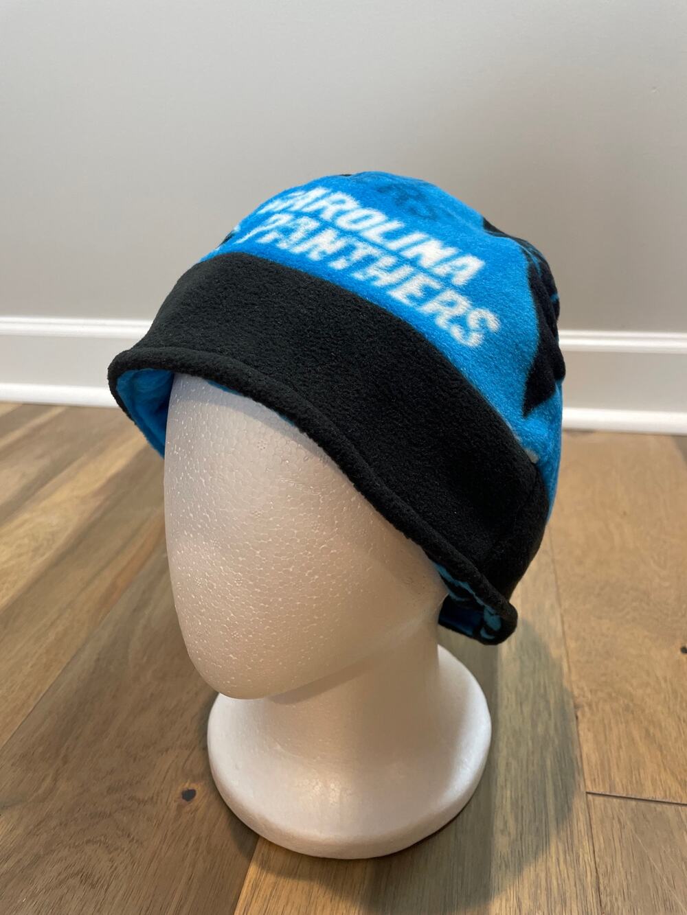 NFL Carolina Panthers Fleece Winter Beanie Adult One Size Blue Black Warm